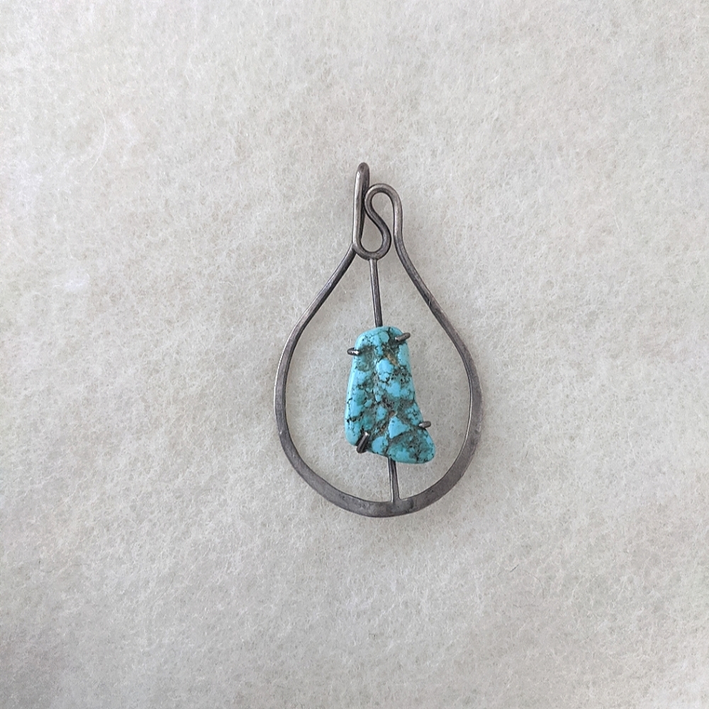 Unique Raw Turquoise Pendant